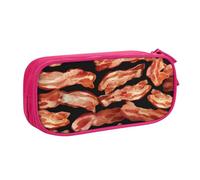 AQRJLPO Meat Food Pattern Prints Pencil Case for Boys Girls Large Capacity Office School Students Stationery Pouch Pencil Holder with 2 Compartments,Pink