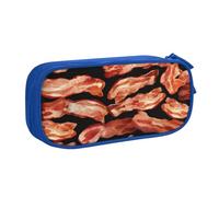 AQRJLPO Meat Food Pattern Prints Pencil Case for Boys Girls Large Capacity Office School Students Stationery Pouch Pencil Holder with 2 Compartments,Blue