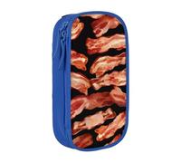 AQRJLPO Meat Food Pattern Prints Pencil Case for Students Boys Girls - Large Capacity Double-Layer Office School Stationery Pouch Pencil Holder,Blue