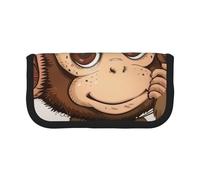 AQRJLPO Monkey Art Print Print Canvas Pencil Case for Boys Girls Women, Cosmetic & Stationery Organizer, Zipper Desk Storage Pouch for School, Office & Travel Gifts
