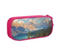 AQRJLPO National Park Prints Pencil Case for Boys Girls Large Capacity Office School Students Stationery Pouch Pencil Holder with 2 Compartments,Pink