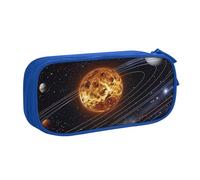 AQRJLPO Outer Space Galaxy Solar System Prints Pencil Case for Boys Girls Large Capacity Office School Students Stationery Pouch Pencil Holder with 2 Compartments,Blue