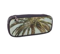 AQRJLPO Palm Tree Tropical Prints Flip Leather Pencil Case Cute Pen Pencil Pouch Pencil Box Travel Makeup Bag Stationery Gift for Students Girls Boys Women