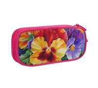 AQRJLPO Pansy Perfection Prints Pencil Case for Boys Girls Large Capacity Office School Students Stationery Pouch Pencil Holder with 2 Compartments,Pink