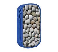 AQRJLPO Pebble Stone Prints Pencil Case for Students Boys Girls - Large Capacity Double-Layer Office School Stationery Pouch Pencil Holder,Blue
