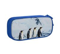 AQRJLPO Penguins On The Iceberg Prints Pencil Case for Boys Girls Large Capacity Office School Students Stationery Pouch Pencil Holder with 2 Compartments,Blue