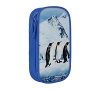 AQRJLPO Penguins On The Iceberg Prints Pencil Case for Students Boys Girls - Large Capacity Double-Layer Office School Stationery Pouch Pencil Holder,Blue
