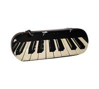AQRJLPO Piano Keys with Musical Note Print Leather Pencil Case Organize, Multi-Use Travel Cosmetic Bag, Zipper Desk Storage Box Compact Gift for School, Office, Travel