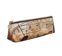AQRJLPO Piano Violin Music Notes Printed Stationery Pencil Case, Cute Leather Pencil Bag Pen Case Pouch, School Stationery Organizer Makeup Bag for Boys Girls Students