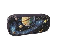 AQRJLPO Planets Stars and The Galaxy Prints Flip Leather Pencil Case Cute Pen Pencil Pouch Pencil Box Travel Makeup Bag Stationery Gift for Students Girls Boys Women