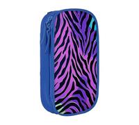 AQRJLPO Purple Blue Green Camouflage Zebra Stripes Prints Pencil Case for Students Boys Girls - Large Capacity Double-Layer Office School Stationery Pouch Pencil Holder,Blue
