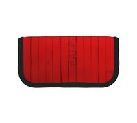 AQRJLPO red Stripe Print Canvas Pencil Case for Boys Girls Women, Cosmetic & Stationery Organizer, Zipper Desk Storage Pouch for School, Office & Travel Gifts