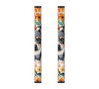 AQRJLPO Refrigerator Door Handle Covers 2 Pcs, Cattle Dog Florals Printed Anti-Static Appliance Handles Decor Protector for Home Kitchen