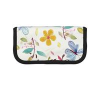 AQRJLPO Romantic Fancy Floral Birds Butterfly Print Canvas Pencil Case for Boys Girls Women, Cosmetic & Stationery Organizer, Zipper Desk Storage Pouch for School, Office & Travel Gifts