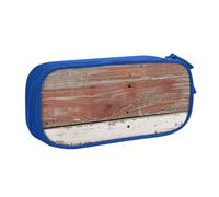 AQRJLPO Rustic Old Barn Wood Prints Pencil Case for Boys Girls Large Capacity Office School Students Stationery Pouch Pencil Holder with 2 Compartments,Blue