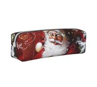 AQRJLPO Santa Claus Xmas Gifts Printed Leather Simple Pencil Case, Cute Pencil Bag Pen Case Pouch, School Stationery Organizer Makeup Bag for Boys Girls Students