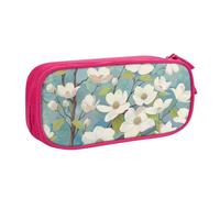 AQRJLPO Spring Dogwood Blossoms Prints Pencil Case for Boys Girls Large Capacity Office School Students Stationery Pouch Pencil Holder with 2 Compartments,Pink