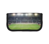 AQRJLPO Stadium Football Satdium Field Light Night Print Canvas Pencil Case for Boys Girls Women, Cosmetic & Stationery Organizer, Zipper Desk Storage Pouch for School, Office & Travel Gifts