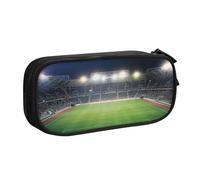 AQRJLPO Stadium Football Satdium Field Light Night Prints Pencil Case for Boys Girls Large Capacity Office School Students Stationery Pouch Pencil Holder with 2 Compartments,Black
