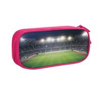 AQRJLPO Stadium Football Satdium Field Light Night Prints Pencil Case for Boys Girls Large Capacity Office School Students Stationery Pouch Pencil Holder with 2 Compartments,Pink