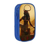 AQRJLPO Sun Old Egyptian Timeless Grace Prints Pencil Case for Students Boys Girls - Large Capacity Double-Layer Office School Stationery Pouch Pencil Holder,Blue