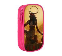AQRJLPO Sun Old Egyptian Timeless Grace Prints Pencil Case for Students Boys Girls - Large Capacity Double-Layer Office School Stationery Pouch Pencil Holder,Pink