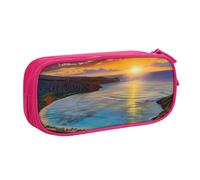 AQRJLPO Sunrise Over Hanauma Bay Oahu Hawaii Prints Pencil Case for Boys Girls Large Capacity Office School Students Stationery Pouch Pencil Holder with 2 Compartments,Pink