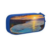 AQRJLPO Sunrise Over Hanauma Bay Oahu Hawaii Prints Pencil Case for Boys Girls Large Capacity Office School Students Stationery Pouch Pencil Holder with 2 Compartments,Blue