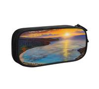 AQRJLPO Sunrise Over Hanauma Bay Oahu Hawaii Prints Pencil Case for Boys Girls Large Capacity Office School Students Stationery Pouch Pencil Holder with 2 Compartments,Black