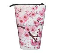 AQRJLPO Tempting Cherry Blossoms Print Expandable Pencil Case Organize, Stretchable Travel Stationery & Makeup Pouch Desk Storage Box for School, Office, Travel