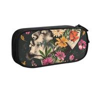 AQRJLPO Thug Life Flowers Prints Pencil Case for Boys Girls Large Capacity Office School Students Stationery Pouch Pencil Holder with 2 Compartments,Black