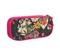 AQRJLPO Thug Life Flowers Prints Pencil Case for Boys Girls Large Capacity Office School Students Stationery Pouch Pencil Holder with 2 Compartments,Pink