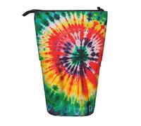AQRJLPO Tie Dye Hippies Print Expandable Pencil Case Organize, Stretchable Travel Stationery & Makeup Pouch Desk Storage Box for School, Office, Travel