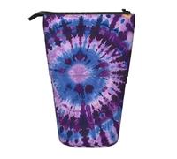 AQRJLPO Tie Dye Print Expandable Pencil Case Organize, Stretchable Travel Stationery & Makeup Pouch Desk Storage Box for School, Office, Travel