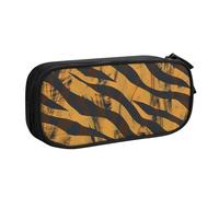 AQRJLPO Tiger Stripe Prints Pencil Case for Boys Girls Large Capacity Office School Students Stationery Pouch Pencil Holder with 2 Compartments,Black