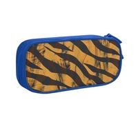 AQRJLPO Tiger Stripe Prints Pencil Case for Boys Girls Large Capacity Office School Students Stationery Pouch Pencil Holder with 2 Compartments,Blue