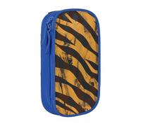 AQRJLPO Tiger Stripe Prints Pencil Case for Students Boys Girls - Large Capacity Double-Layer Office School Stationery Pouch Pencil Holder,Blue