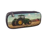 AQRJLPO Tractor Farm Prints Flip Leather Pencil Case Cute Pen Pencil Pouch Pencil Box Travel Makeup Bag Stationery Gift for Students Girls Boys Women
