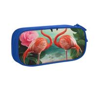 AQRJLPO Two Flamingos Prints Pencil Case for Boys Girls Large Capacity Office School Students Stationery Pouch Pencil Holder with 2 Compartments,Blue