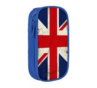 AQRJLPO UK Flag Prints Pencil Case for Students Boys Girls - Large Capacity Double-Layer Office School Stationery Pouch Pencil Holder,Blue