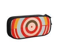 AQRJLPO Vector Design Target Prints Pencil Case for Boys Girls Large Capacity Office School Students Stationery Pouch Pencil Holder with 2 Compartments,Black