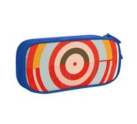 AQRJLPO Vector Design Target Prints Pencil Case for Boys Girls Large Capacity Office School Students Stationery Pouch Pencil Holder with 2 Compartments,Blue