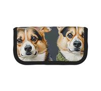 AQRJLPO Wearing Clothes Corgi Dogs Print Canvas Pencil Case for Boys Girls Women, Cosmetic & Stationery Organizer, Zipper Desk Storage Pouch for School, Office & Travel Gifts