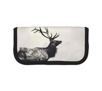 AQRJLPO Wild Deer Print Canvas Pencil Case for Boys Girls Women, Cosmetic & Stationery Organizer, Zipper Desk Storage Pouch for School, Office & Travel Gifts