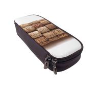 AQRJLPO Wine Cork Prints Leather Pencil Case & Cosmetic Organizer Pouch with Zipper - Waterproof School Supplies, Travel Makeup Bag, Stationery Gift for Students, Women