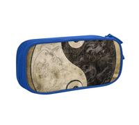AQRJLPO Yin_Yang_Symbol Prints Pencil Case for Boys Girls Large Capacity Office School Students Stationery Pouch Pencil Holder with 2 Compartments,Blue