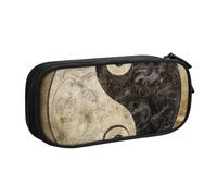 AQRJLPO Yin_Yang_Symbol Prints Pencil Case for Boys Girls Large Capacity Office School Students Stationery Pouch Pencil Holder with 2 Compartments,Black
