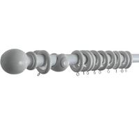 AQS INTERNATIONAL - 28mm Wooden Curtain Pole, Premium Curtain Rail Poles, Versatile Wood Tracks with Rings, Finial, Brackets, & Fixing, Fixed Length Poles for Window & Door (White 120cm(48'')