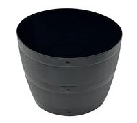 AQS INTERNATIONAL - Black Barrel Planter - Half Barrel Round Plastic Planter - Garden Flower Pot, Lightweight Tub, Large Patio Pot (1x 34cm)