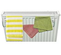 AQS INTERNATIONAL - Curved Chrome 2 Bar Radiator Towel/Clothes Airer - Dryer Drying Rack, Twin Rail Bar, Indoor Cloth Dry Heavy Duty Metal Airer Stand (1x Chrome Radiator Airer)